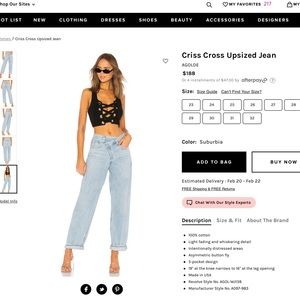 AGOLDE crisscross cross jeans size 23